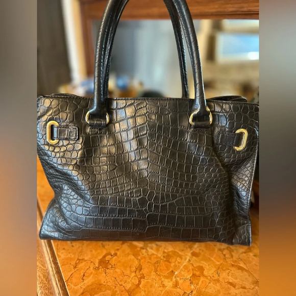 Michael Kors croc embossed Hamilton Large Satchel - Picture 5 of 10